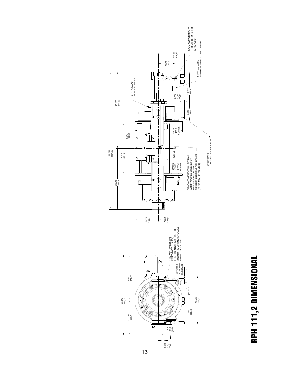 Rph 111,2 dimensional | Ramsey Winch RPH 111,2 User Manual | Page 16 / 81