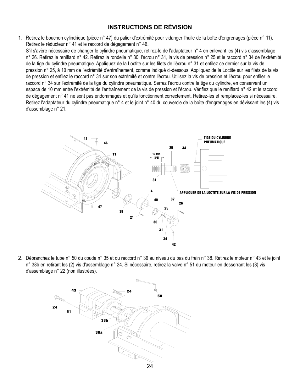 Instructions de révision | Ramsey Winch RPH 111,2 User Manual | Page 28 / 81