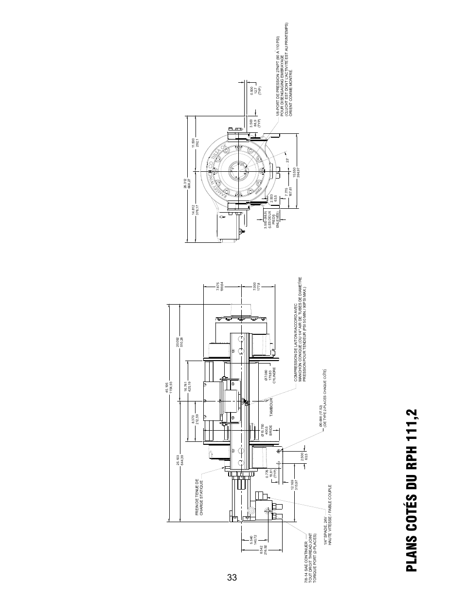 Pl ans cotés du rph 111,2 | Ramsey Winch RPH 111,2 User Manual | Page 36 / 81