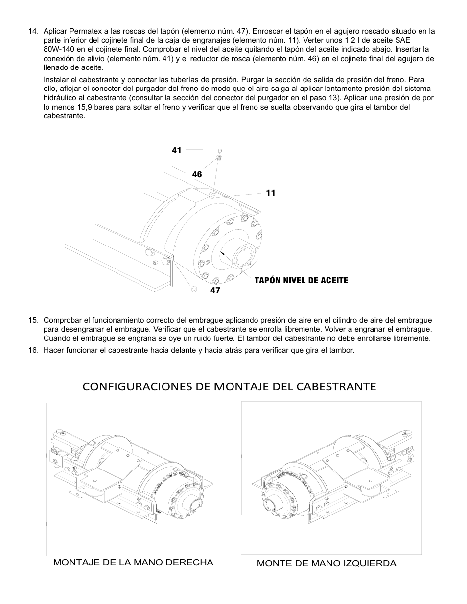 Configuraciones de montaje del cabestrante | Ramsey Winch RPH 111,2 User Manual | Page 75 / 81