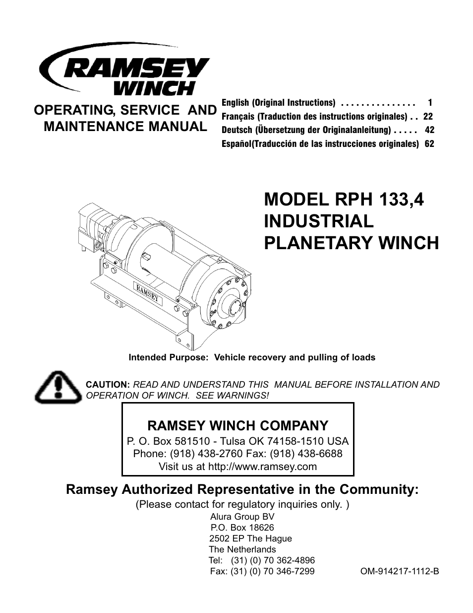 Ramsey Winch RPH 133,4 User Manual | 82 pages