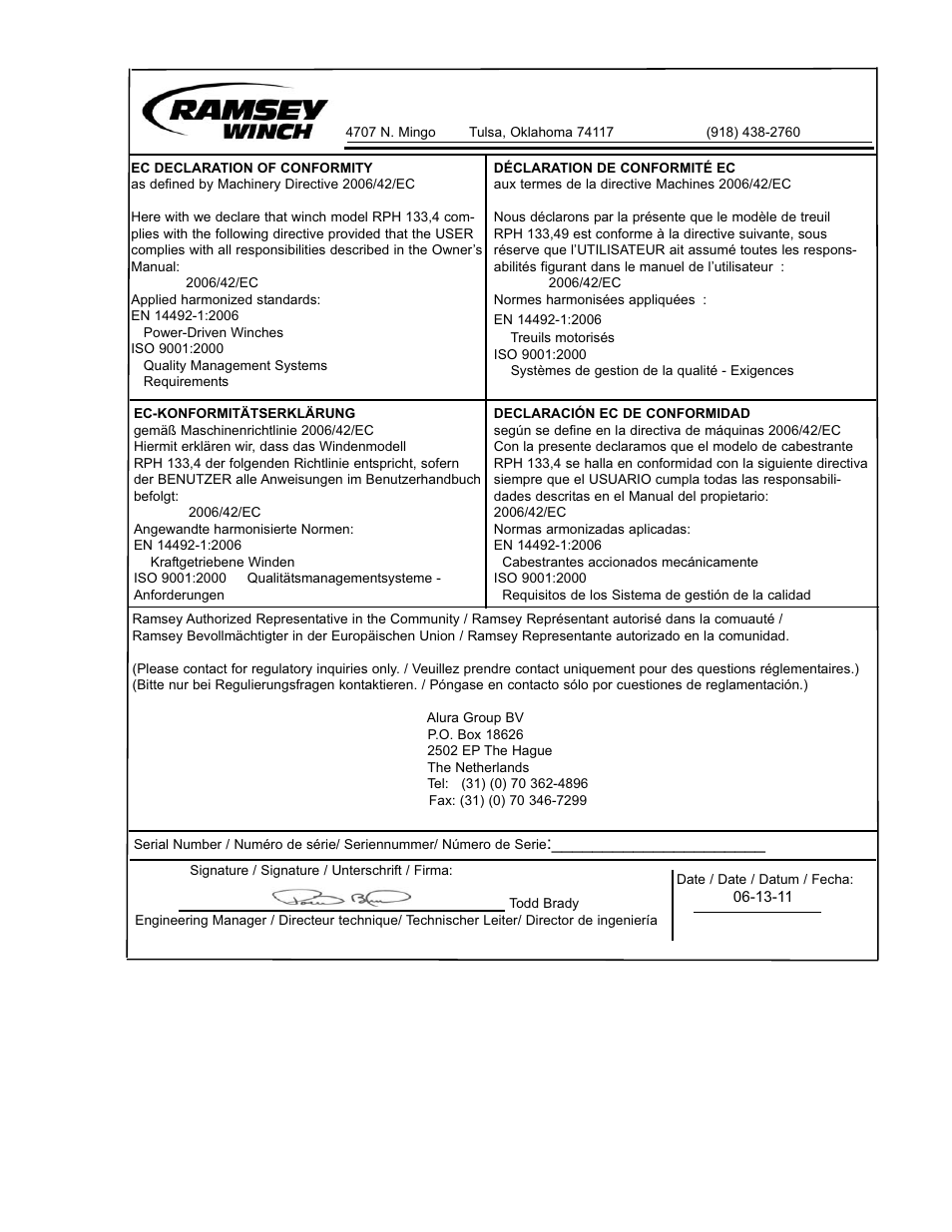 Ramsey Winch RPH 133,4 User Manual | Page 2 / 82