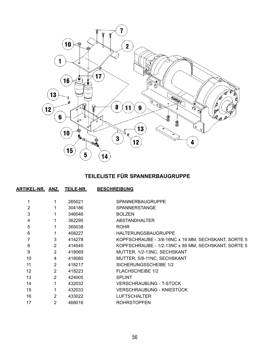 Ramsey Winch RPH 133,4 User Manual | Page 61 / 82