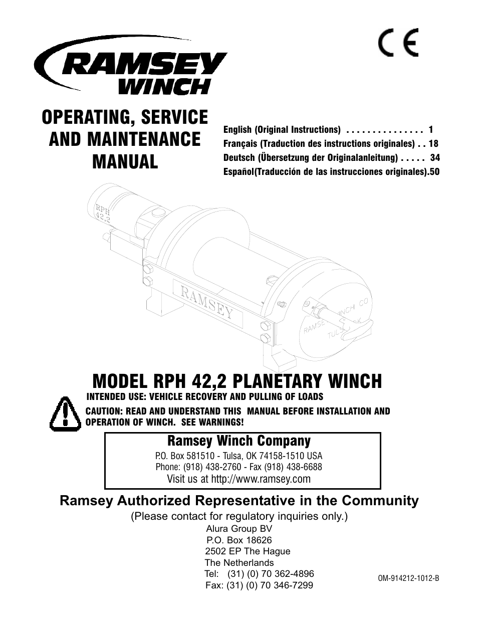 Ramsey Winch RPH 42,2 User Manual | 65 pages