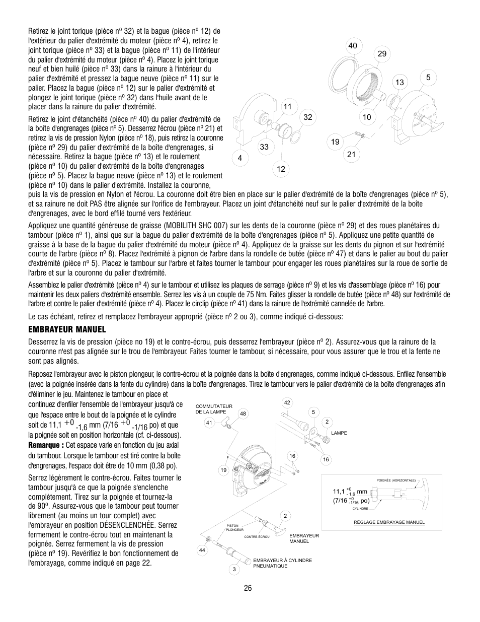 Embrayeur manuel | Ramsey Winch RPH 42,2 User Manual | Page 26 / 65