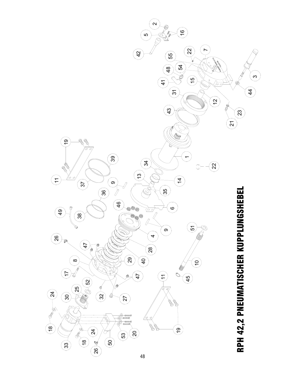 Rph 42,2 pneuma tischer kuppl ungshebel | Ramsey Winch RPH 42,2 User Manual | Page 48 / 65