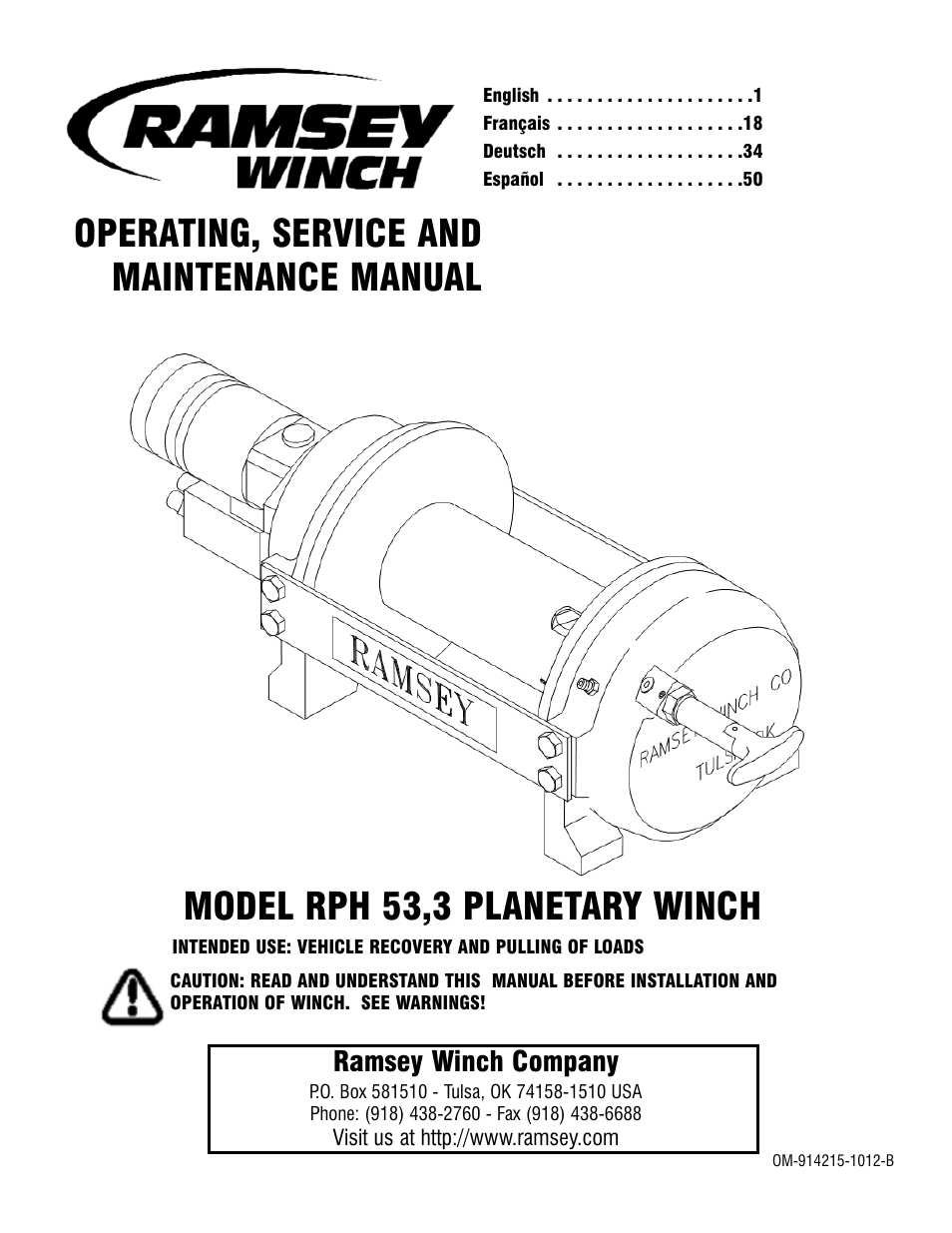 Ramsey Winch RPH 53,3 User Manual | 65 pages