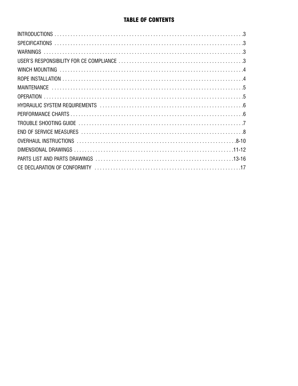 Ramsey Winch RPH 53,3 User Manual | Page 3 / 65