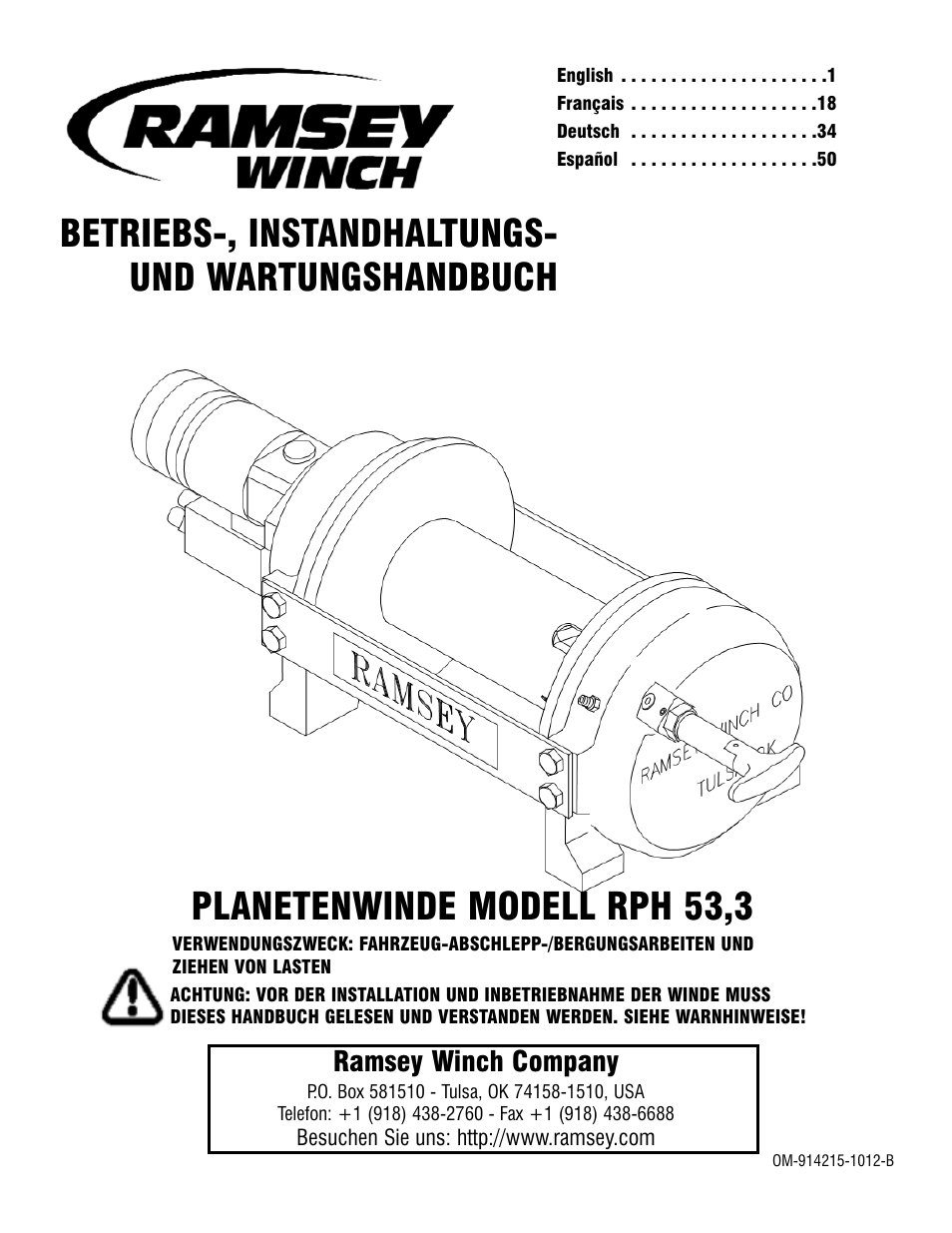 Ramsey winch company | Ramsey Winch RPH 53,3 User Manual | Page 34 / 65