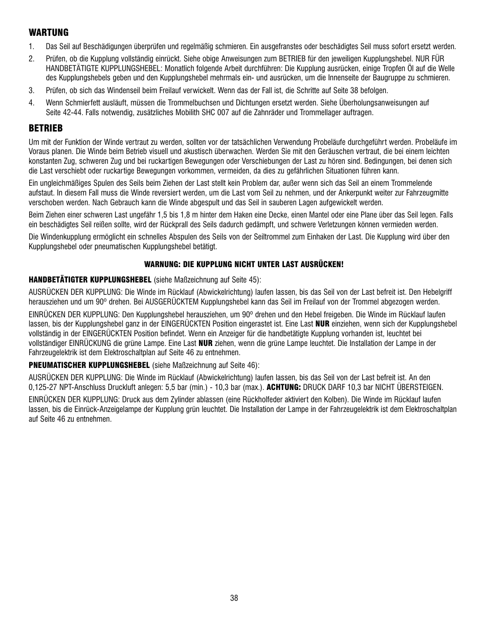 Ramsey Winch RPH 53,3 User Manual | Page 38 / 65