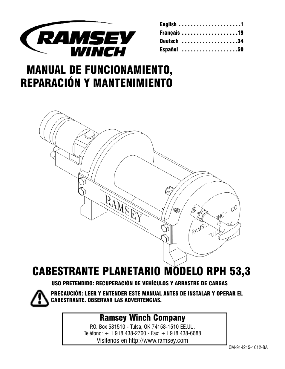 Ramsey winch company | Ramsey Winch RPH 53,3 User Manual | Page 50 / 65