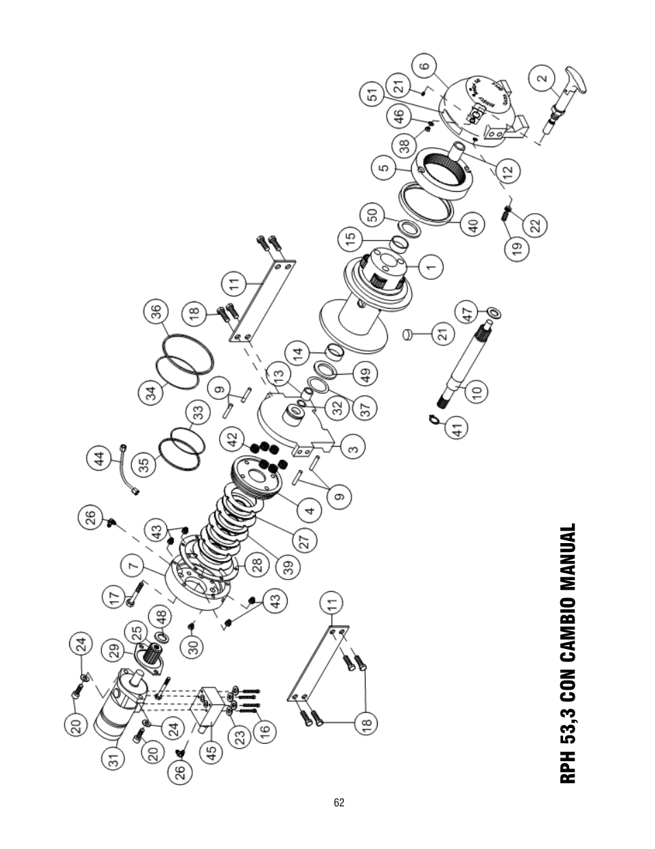 Rph 53,3 con cambio manu al | Ramsey Winch RPH 53,3 User Manual | Page 62 / 65