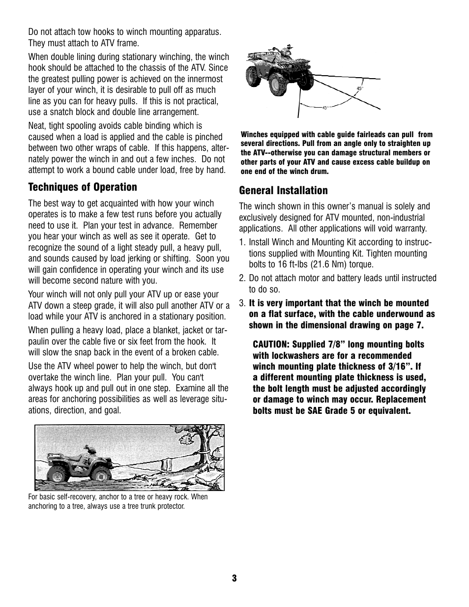 Ramsey Winch ATV 1800T User Manual | Page 3 / 12