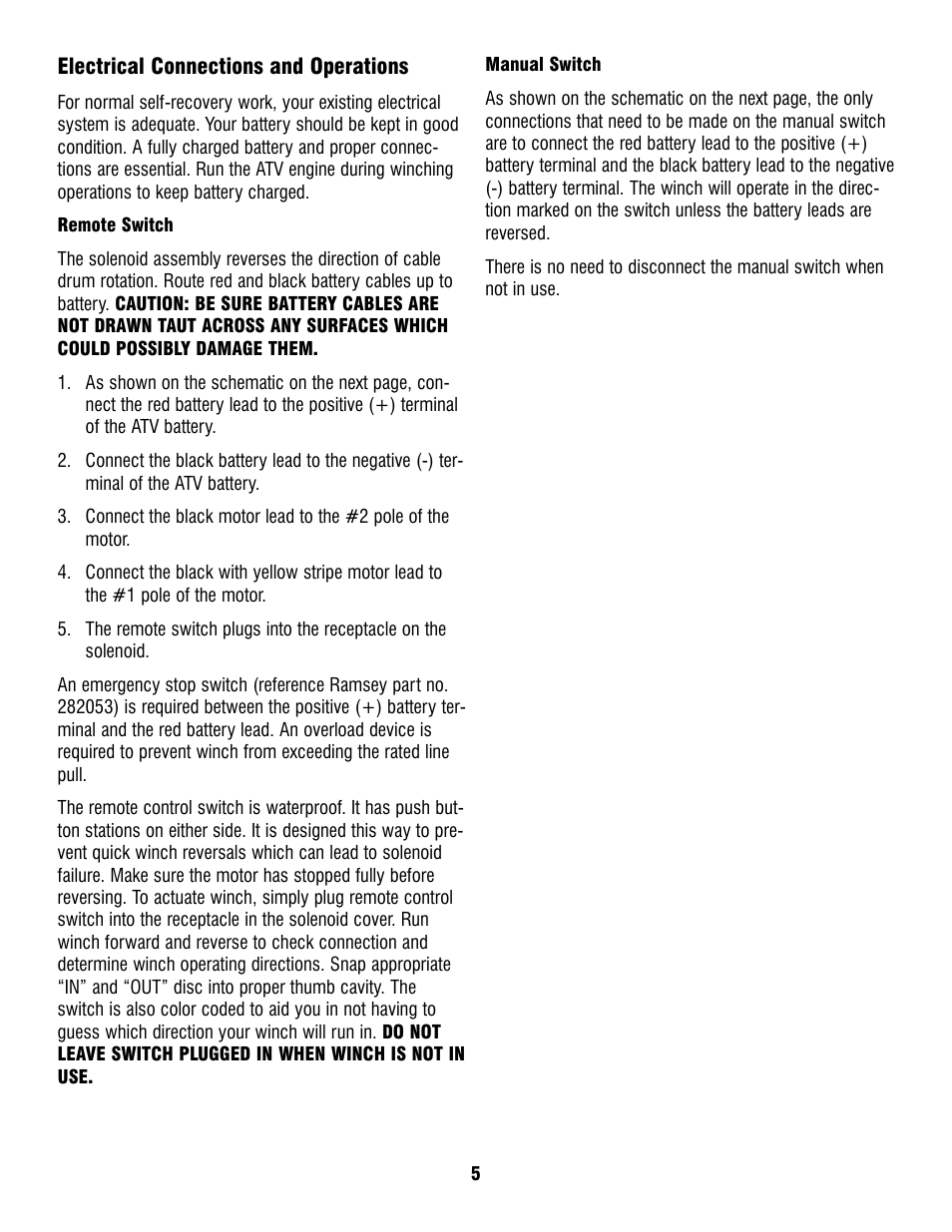 Ramsey Winch ATV 1800T User Manual | Page 5 / 12