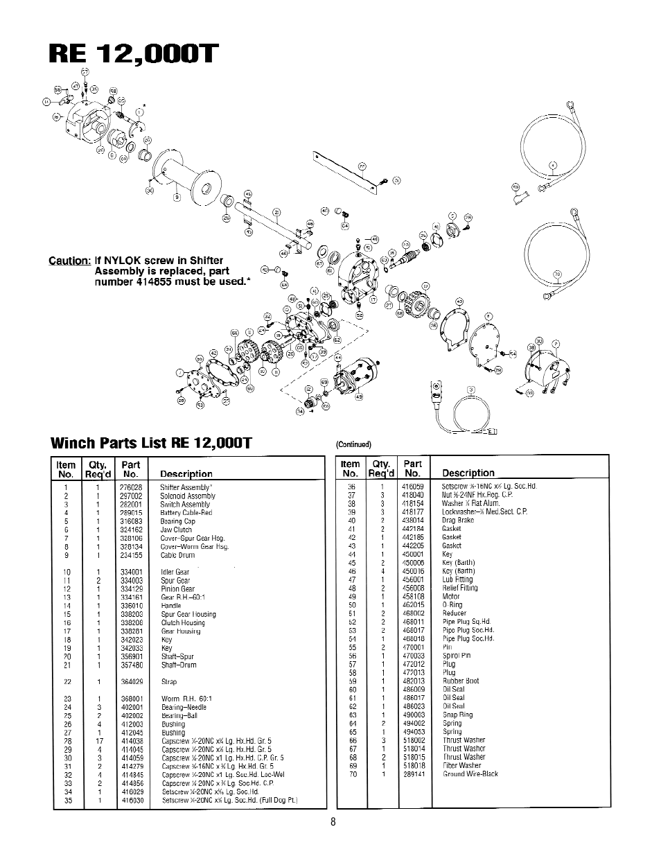 Ramsey Winch RE 8000/10000/12000T User Manual | Page 8 / 12