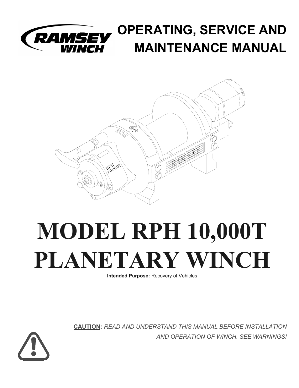 Ramsey Winch RPH 10000T User Manual | 27 pages