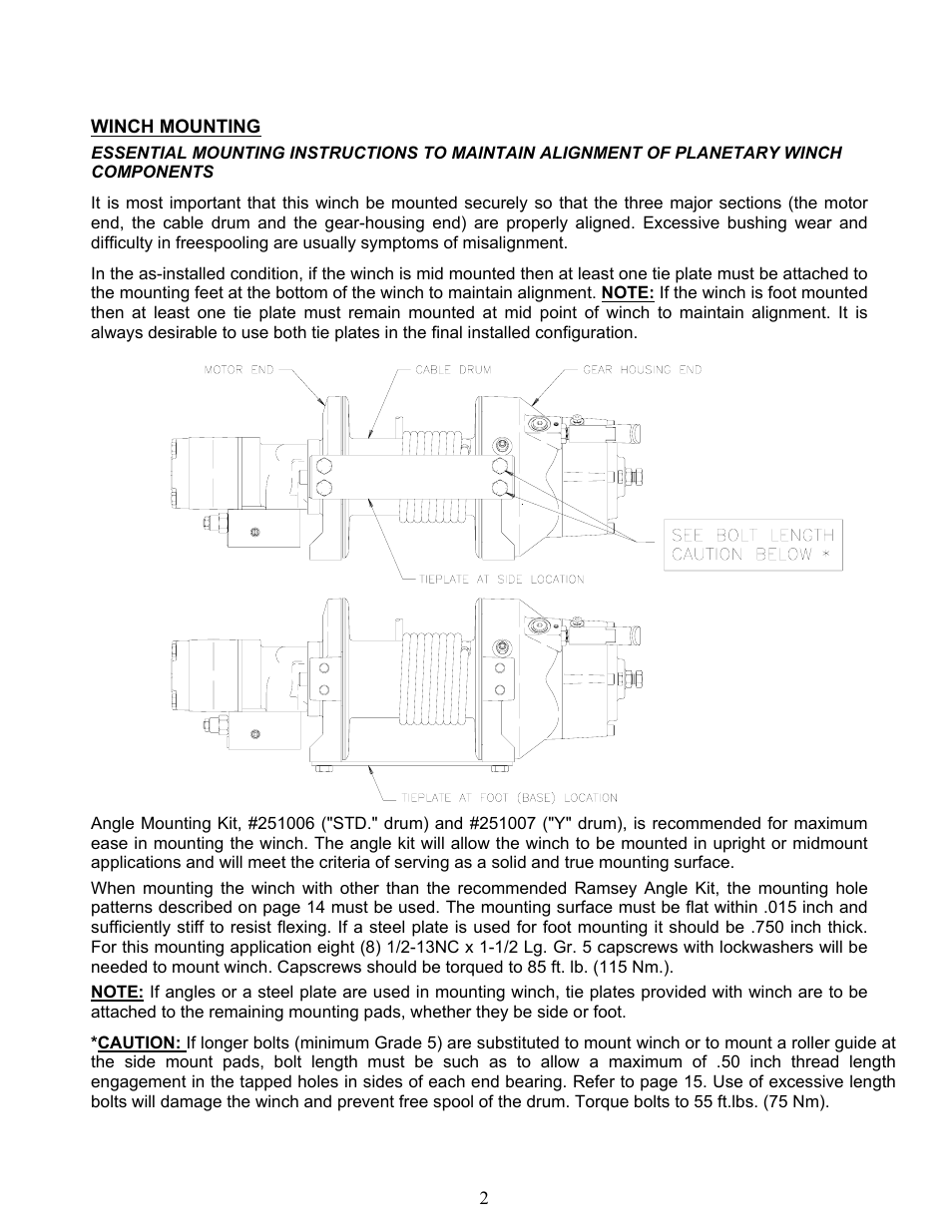 Ramsey Winch RPH 10000T User Manual | Page 4 / 27