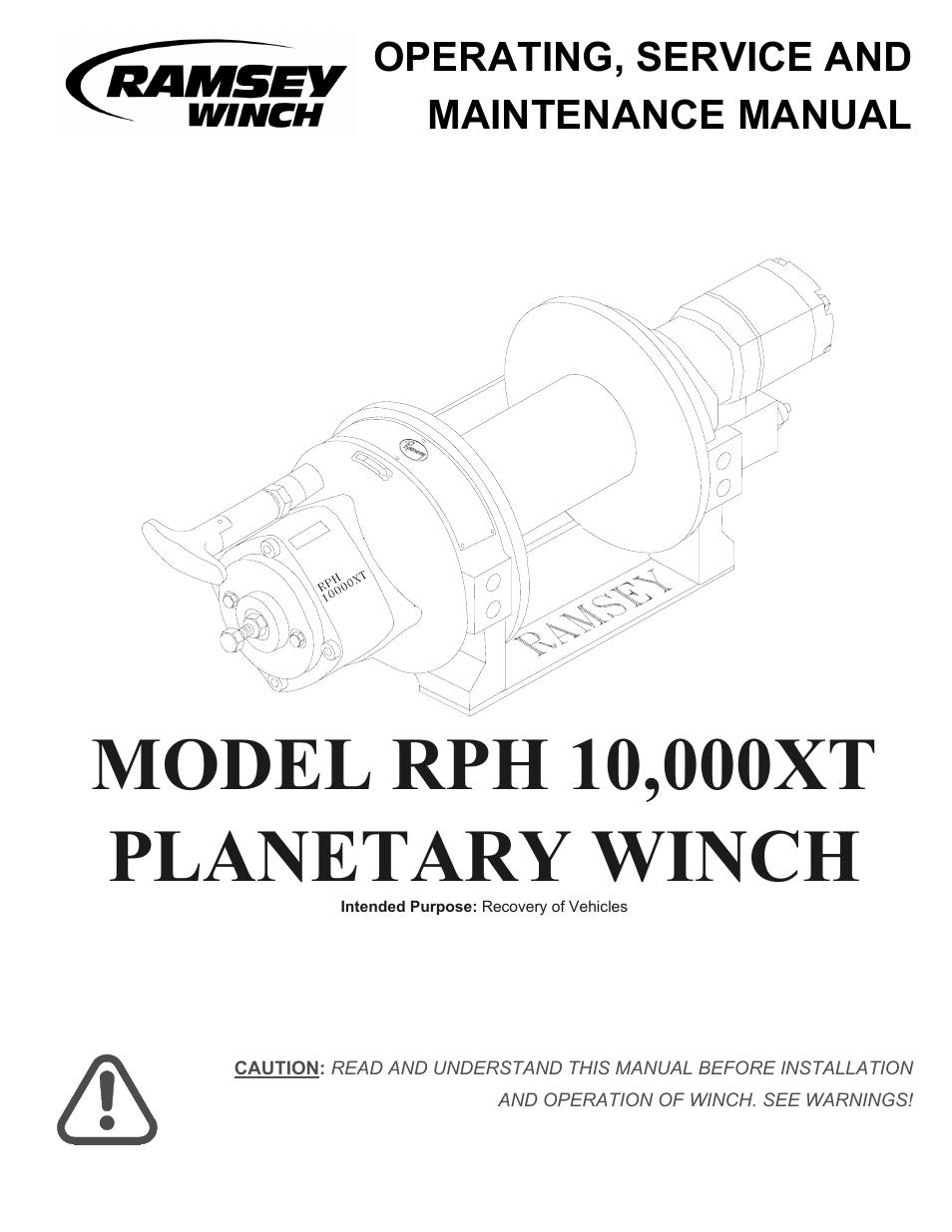 Ramsey Winch RPH 10000XT User Manual | 20 pages