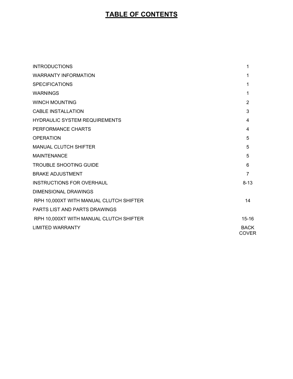 Ramsey Winch RPH 10000XT User Manual | Page 2 / 20