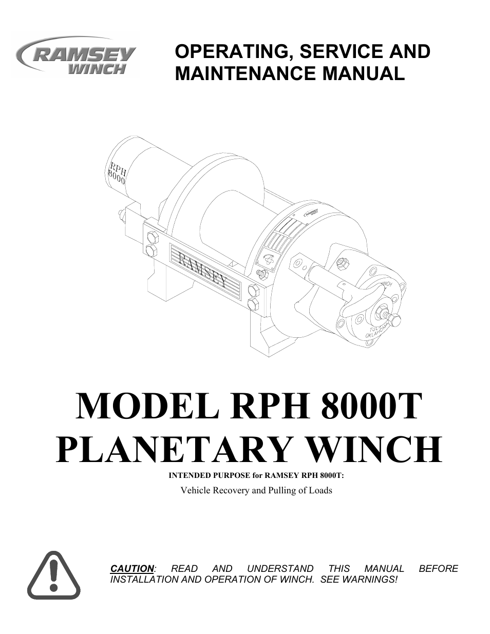 Ramsey Winch RPH 8000T User Manual | 24 pages