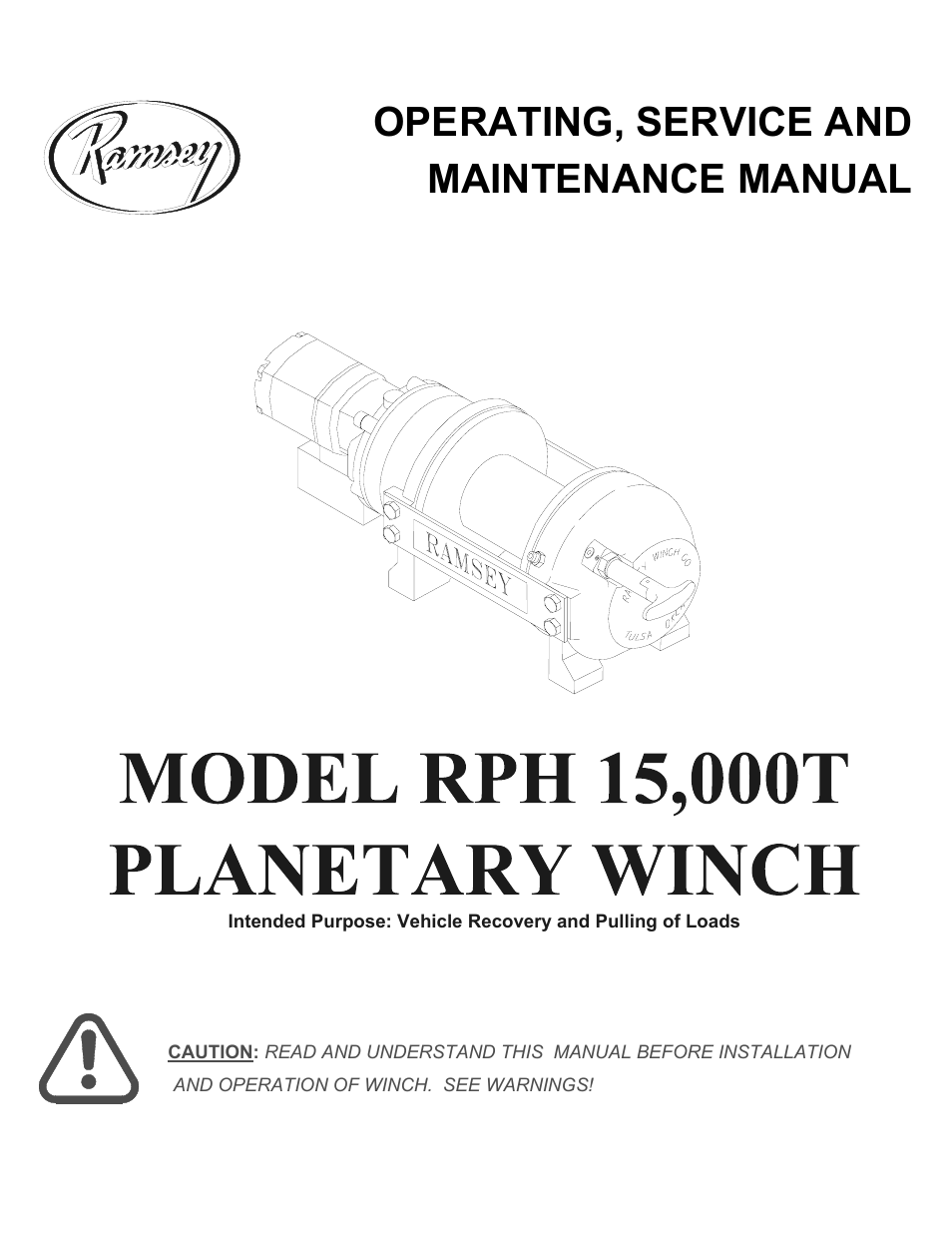 Ramsey Winch RPH-15000T User Manual | 22 pages