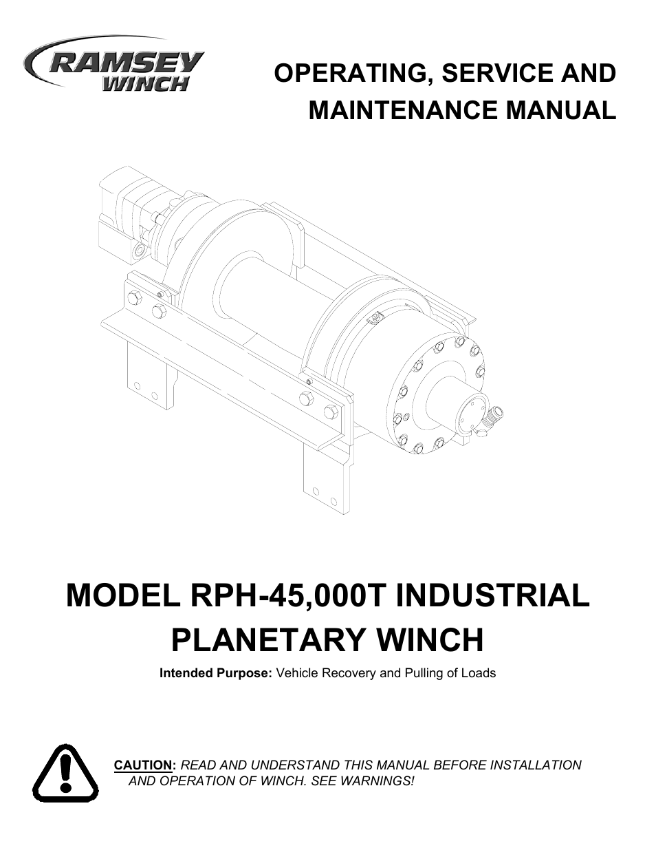 Ramsey Winch RPH-45000T User Manual | 20 pages