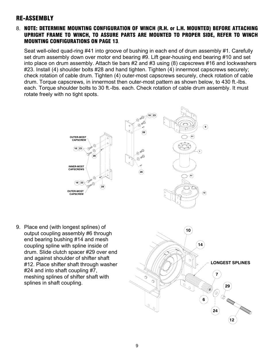 Re-assembly | Ramsey Winch RPH-45000T User Manual | Page 12 / 20