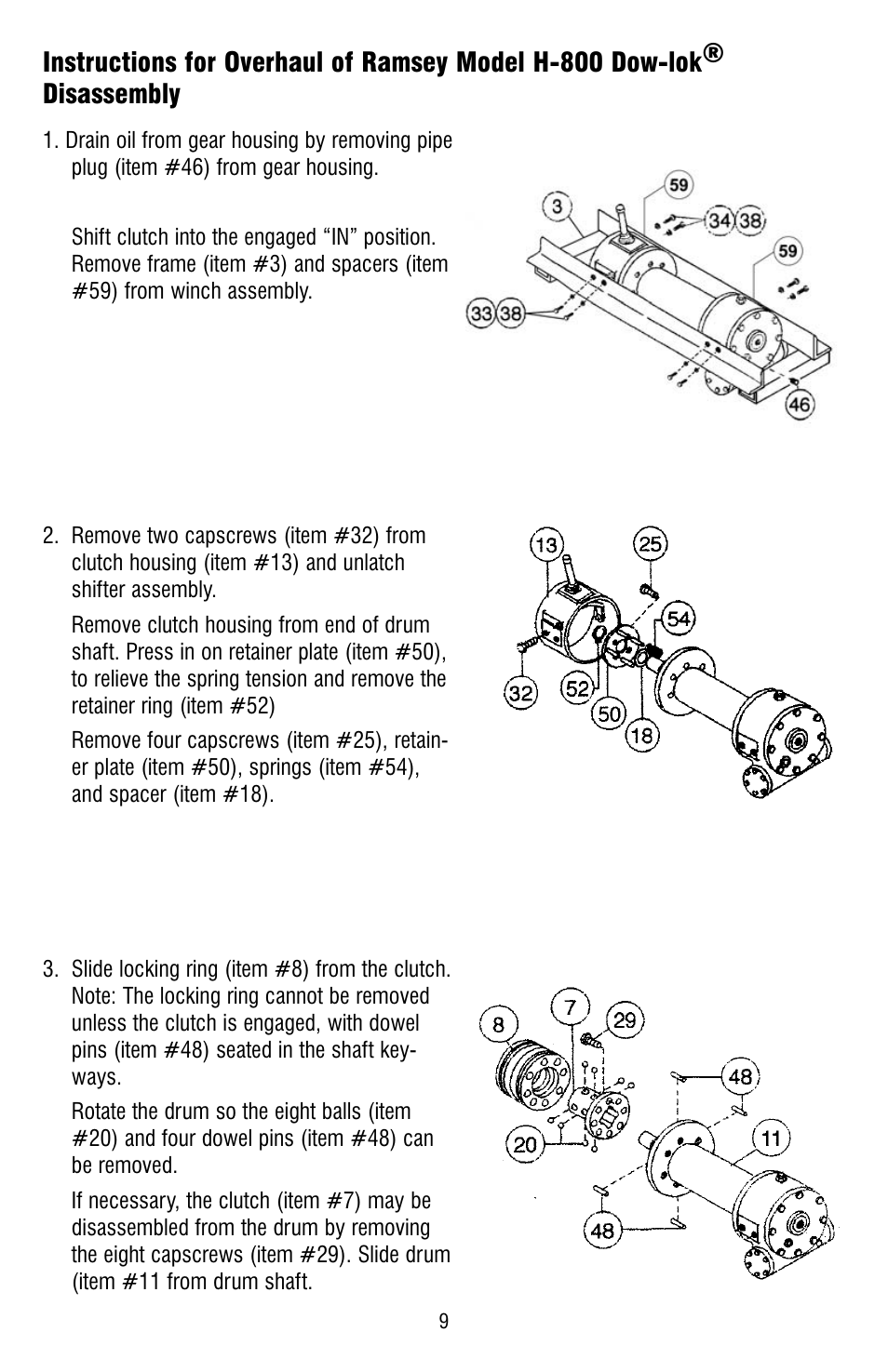 Ramsey Winch H-800 (JERR-DAN) User Manual | Page 9 / 20