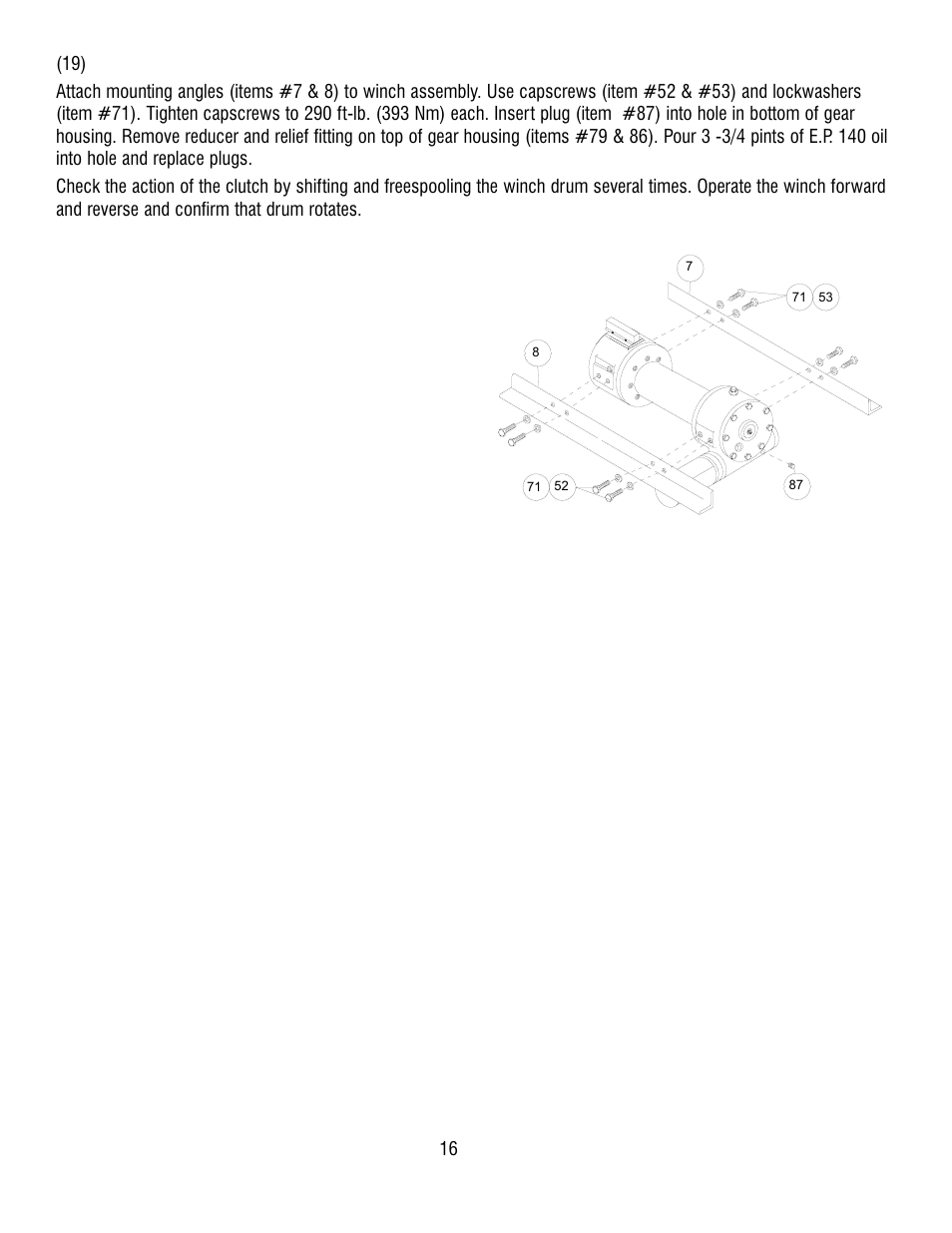 Ramsey Winch H-800 W/AIR SHIFTER (TALBERT) User Manual | Page 16 / 24