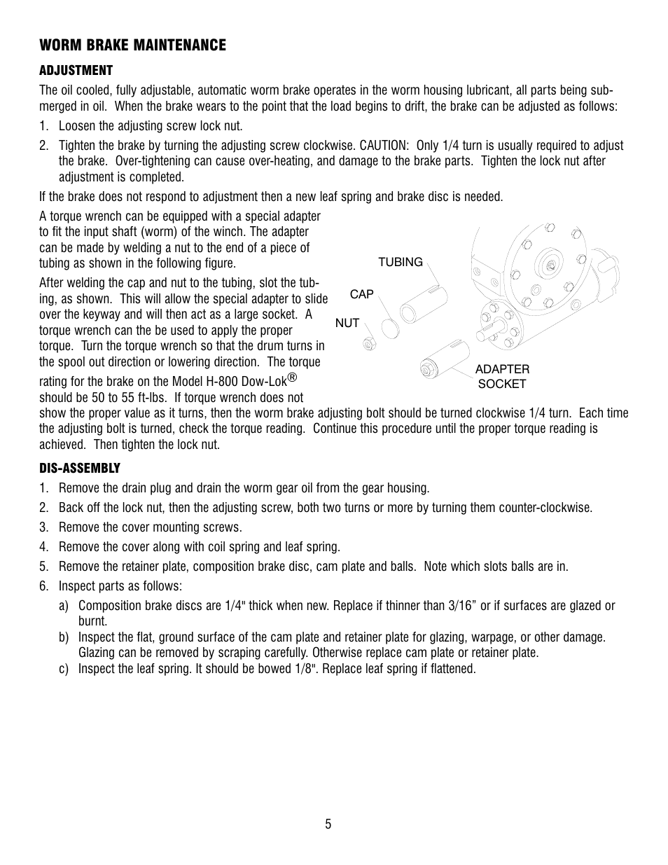 Ramsey Winch H-800 W/AIR SHIFTER (TALBERT) User Manual | Page 5 / 24