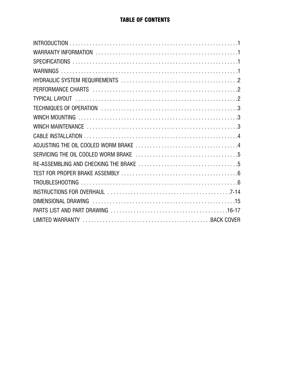 Ramsey Winch H-930r DOW-LOK w/Air Shifter for Grant Wrecker User Manual | Page 2 / 20