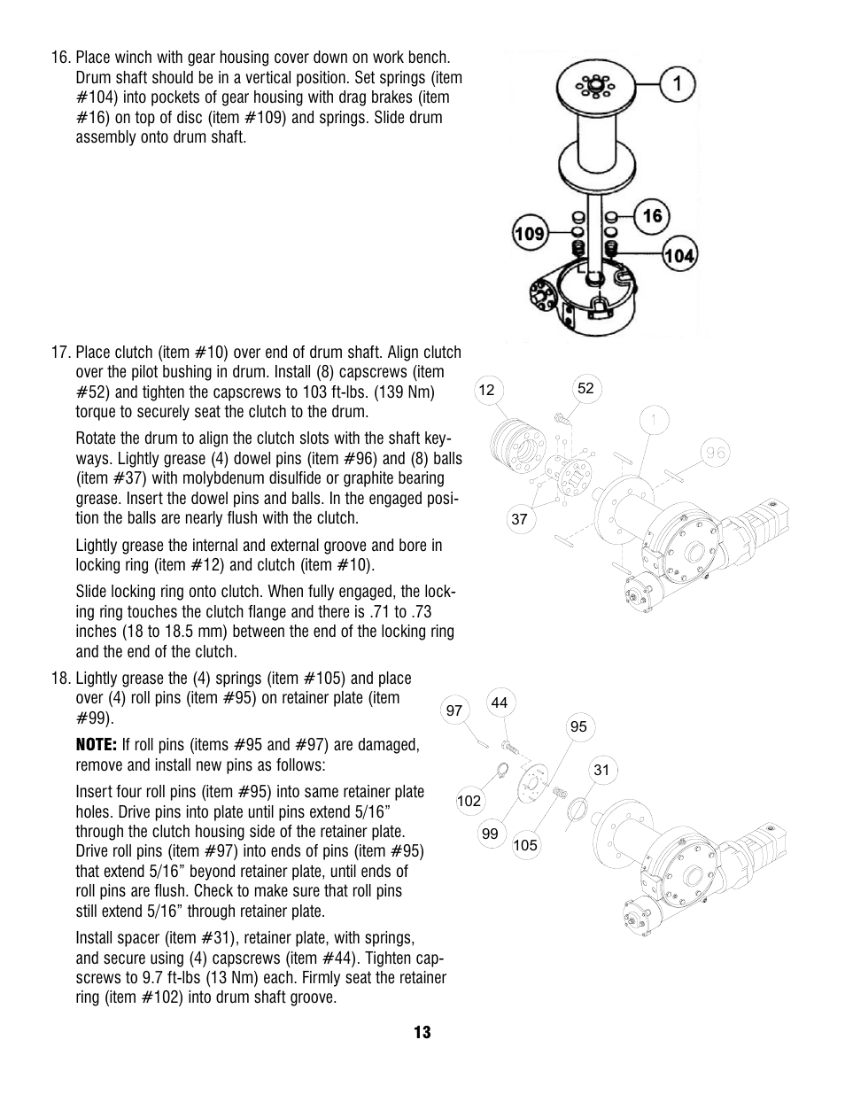 Ramsey Winch H-930R DOW-LOK w/Air Shifter for Szummar User Manual | Page 15 / 24