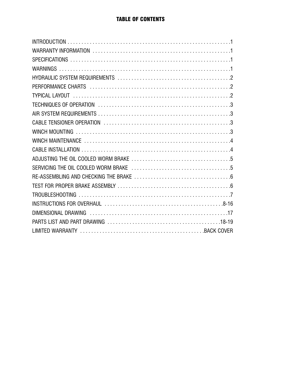 Ramsey Winch H-930R DOW-LOK w/Air Shifter for Szummar User Manual | Page 2 / 24