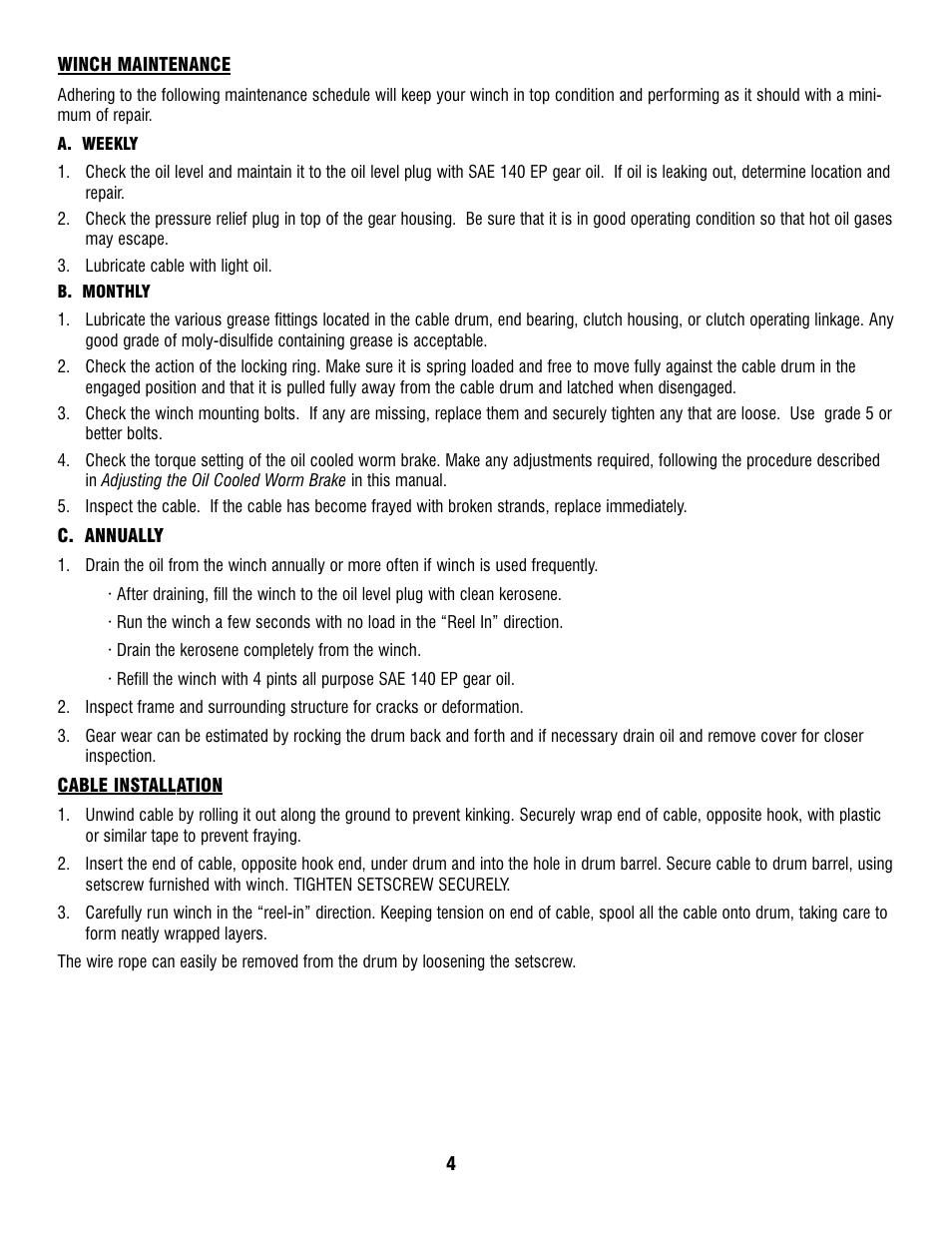 Ramsey Winch H-930R DOW-LOK w/Air Shifter for Szummar User Manual | Page 6 / 24