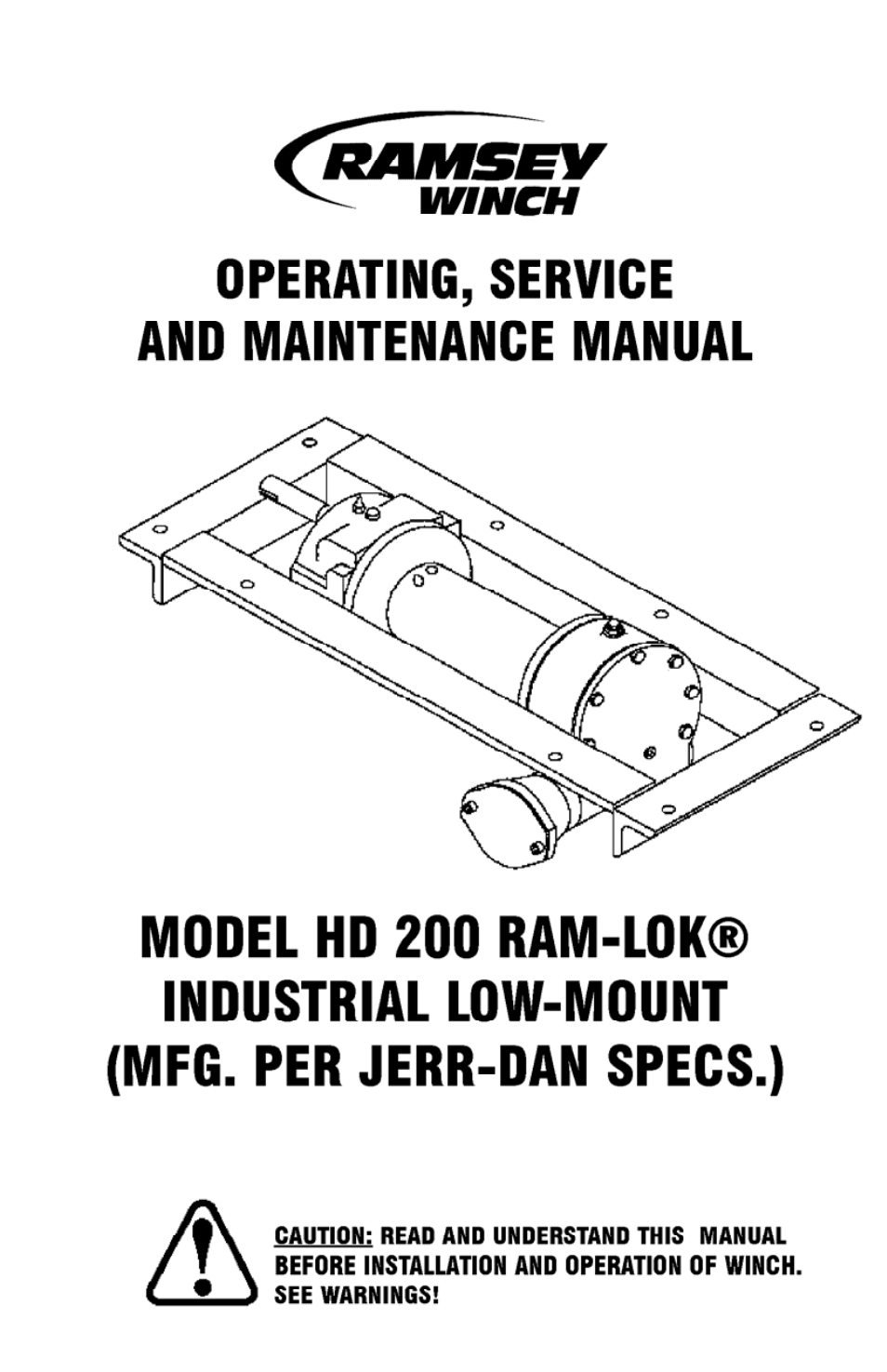 Ramsey Winch HD-200 (JERR-DAN) User Manual | 20 pages