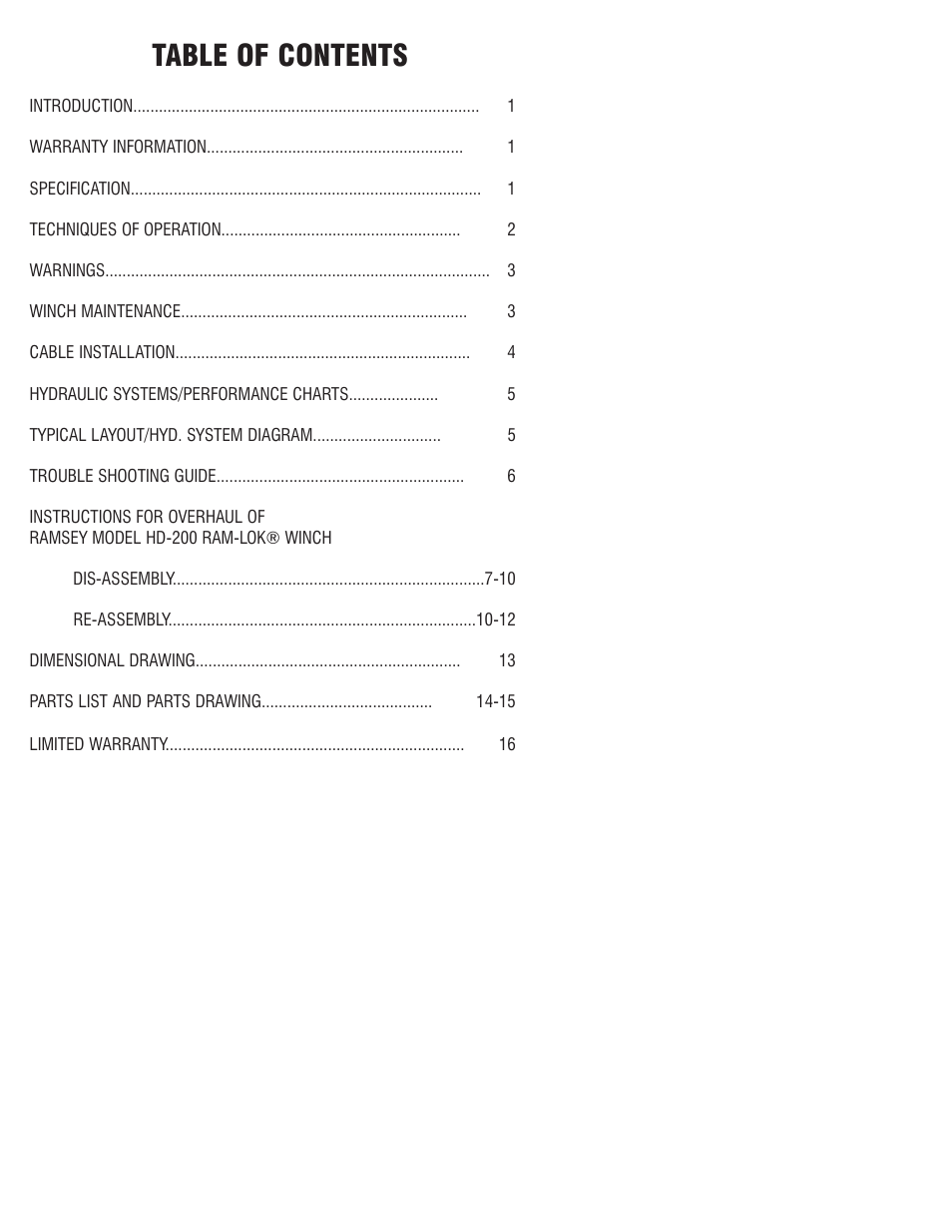 Ramsey Winch HD-200 (JERR-DAN) User Manual | Page 3 / 20