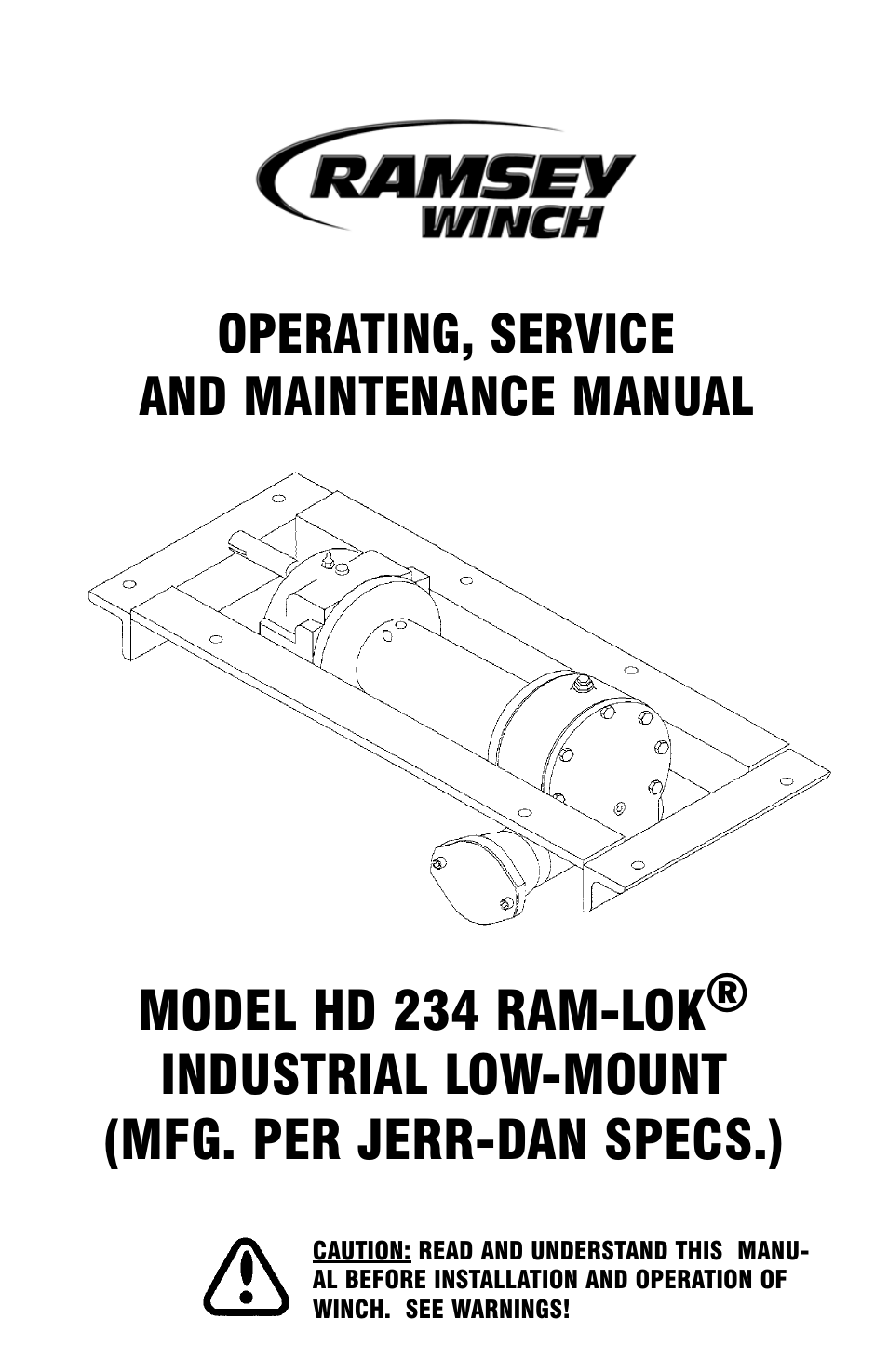 Ramsey Winch HD-234 (JERR-DAN) (NOT CURRENT) User Manual | 20 pages