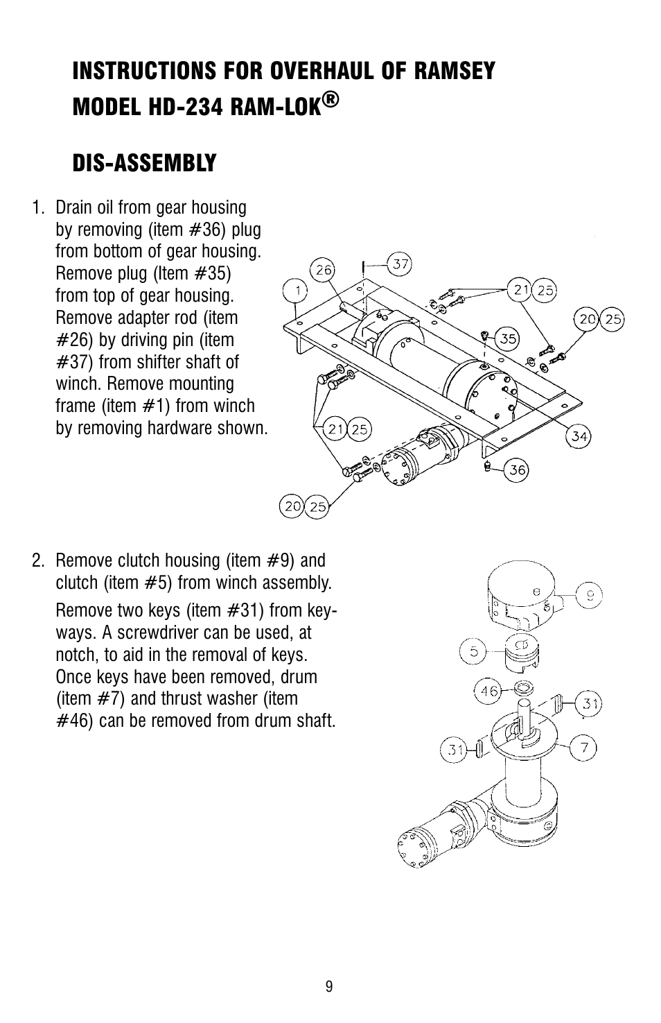 Ramsey Winch HD-234 (JERR-DAN) (NOT CURRENT) User Manual | Page 9 / 20