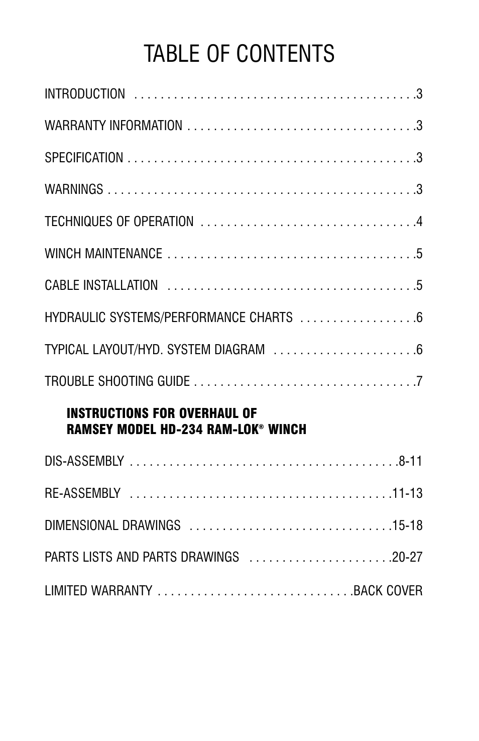 Ramsey Winch HD-234 (JERR-DAN) {CURRENT} User Manual | Page 3 / 28