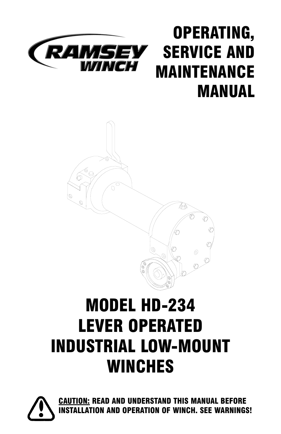 Ramsey Winch HD-234 LEVER (CHAMPION) User Manual | 20 pages