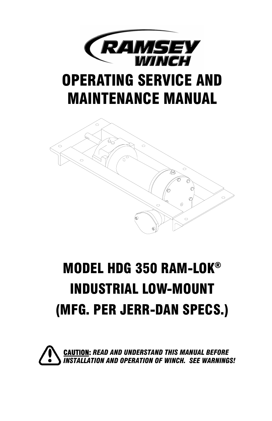 Ramsey Winch HDG-350 (JERR-DAN) User Manual | 20 pages