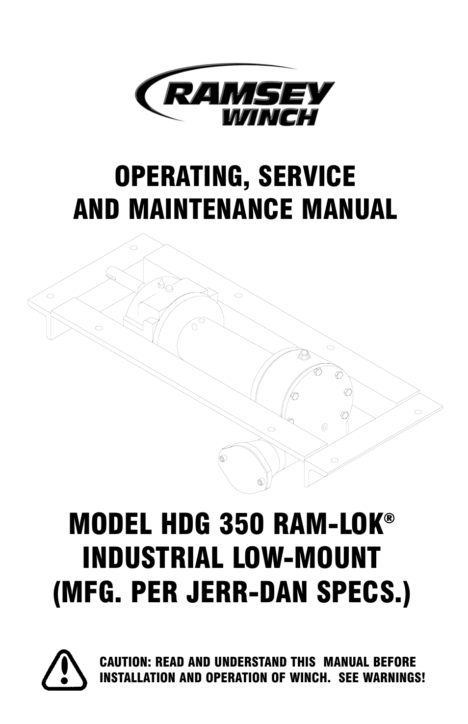 Ramsey Winch HDG-350 (JERR-DAN) (NOT CURRENT) User Manual | 20 pages