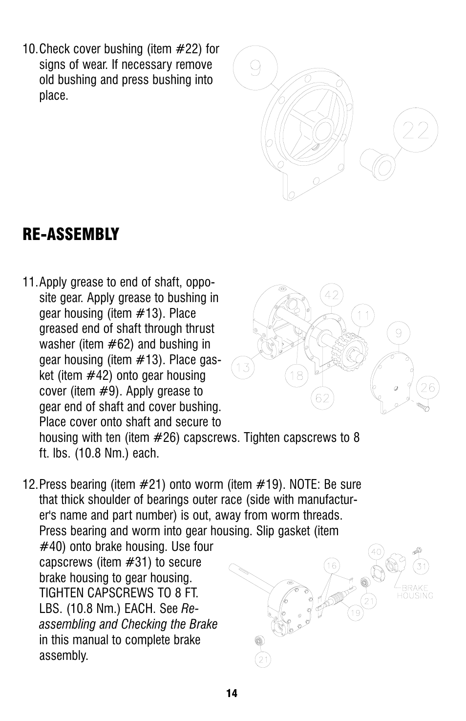 Re-assembly | Ramsey Winch HDG-350 (JERR-DAN) (NOT CURRENT) User Manual | Page 14 / 20