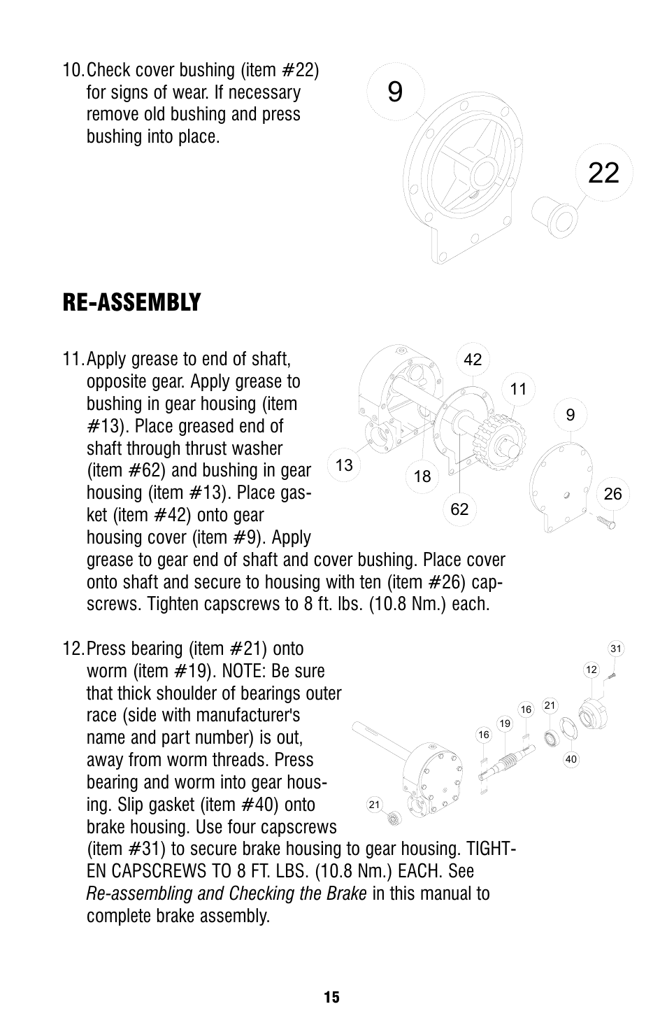 Re-assembly | Ramsey Winch HDG-350 (JERR-DAN) {CURRENT} User Manual | Page 15 / 28