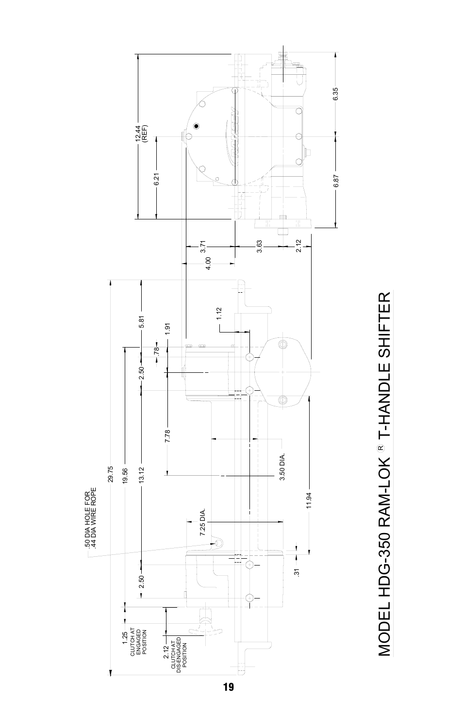 Model hdg-350 ram-lok t-handle shifter | Ramsey Winch HDG-350 (JERR-DAN) {CURRENT} User Manual | Page 19 / 28