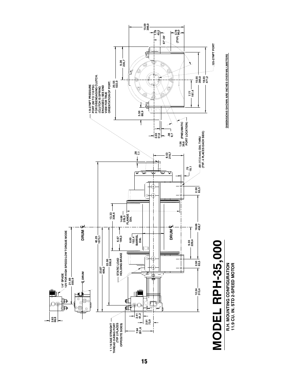 R.h. moun ti n g con fi g urati o n | Ramsey Winch RPH-35000 W/ 2 SPEED MOTOR User Manual | Page 17 / 20