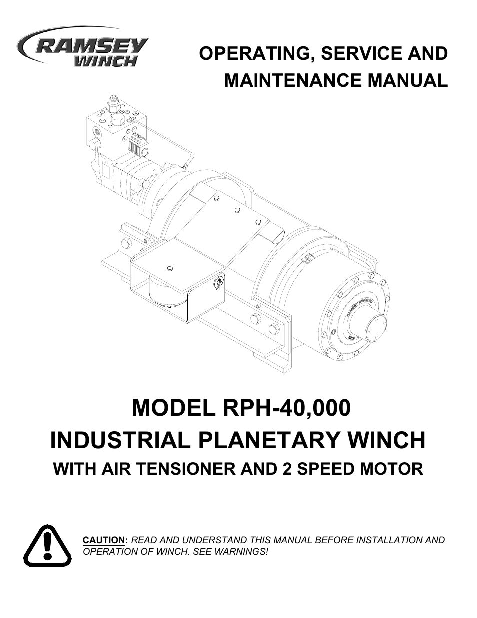 Ramsey Winch RPH-40000 2 SPEED W/AIR TENSIONER User Manual | 20 pages