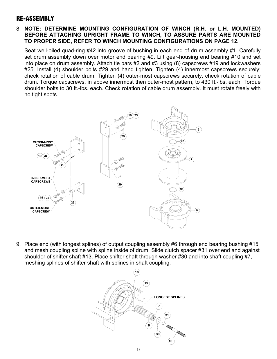 Re-assembly | Ramsey Winch RPH-40000 2 SPEED W/AIR TENSIONER User Manual | Page 11 / 20