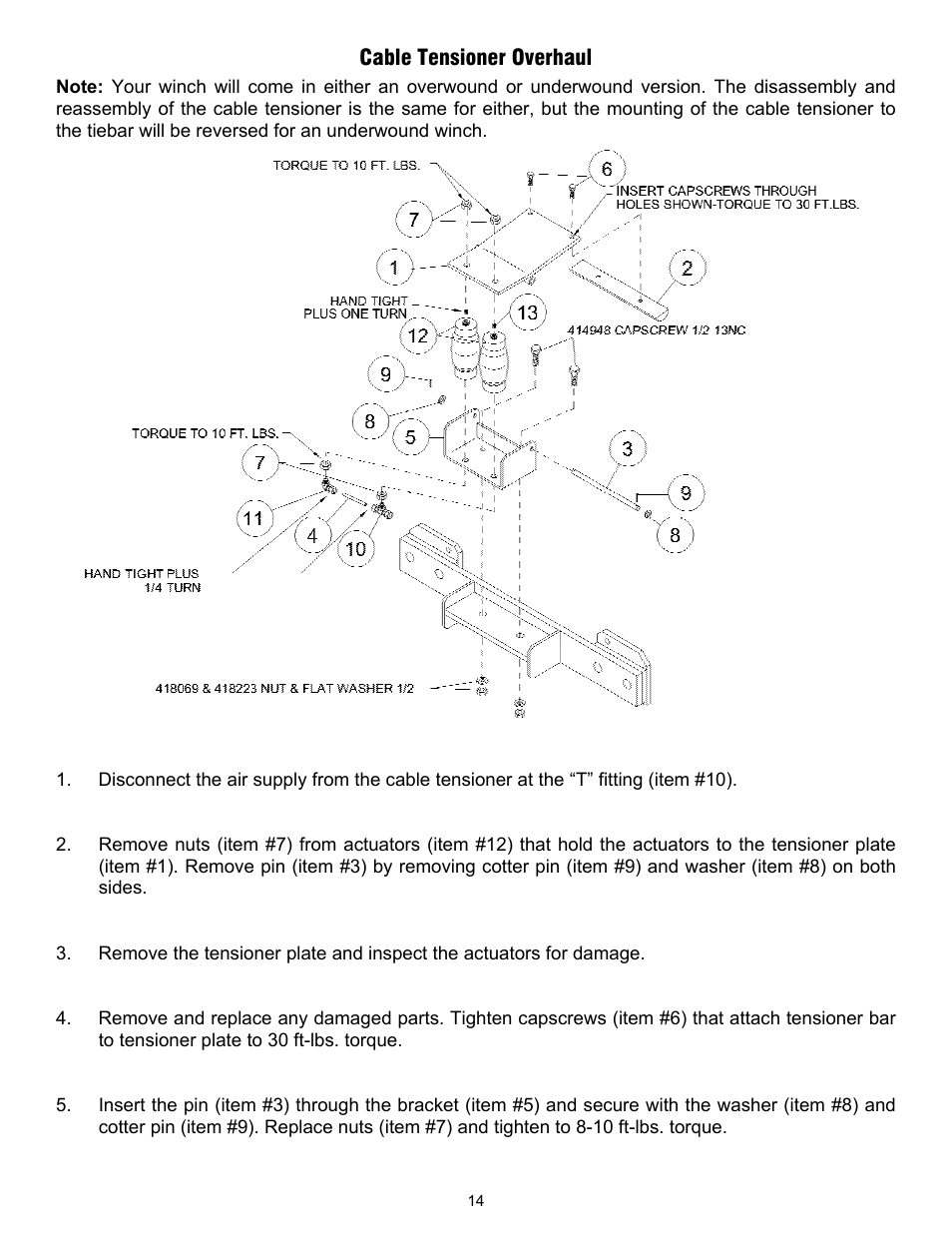 Ramsey Winch RPH-50000 LARGE FLANGE W/AIR TENSIONER (OBSOLETE) User Manual | Page 17 / 24