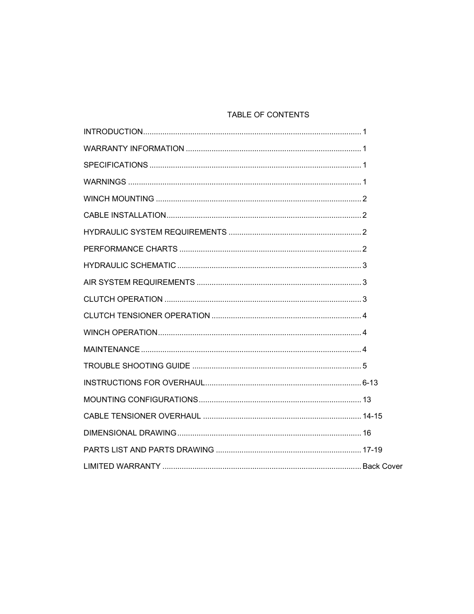 Ramsey Winch RPH-50000 LARGE FLANGE W/AIR TENSIONER (OBSOLETE) User Manual | Page 3 / 24